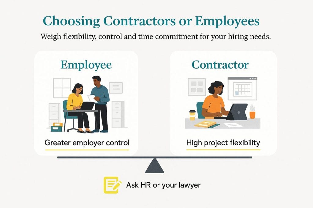 Contractor vs. employee infographic