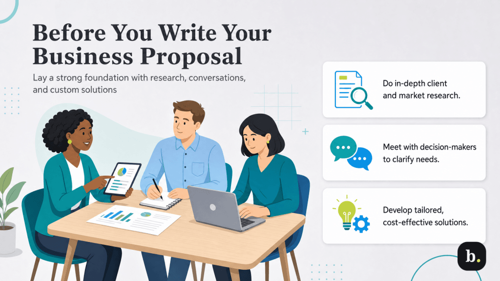 what to do before writing a busines proposal