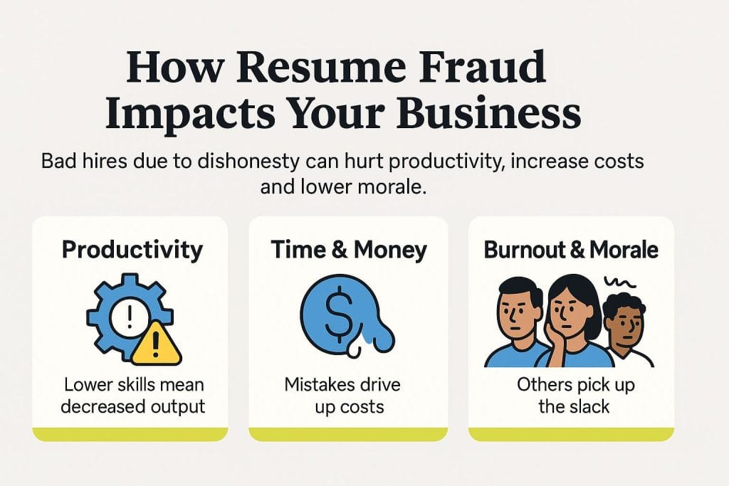 Resume fraud impacts graphic