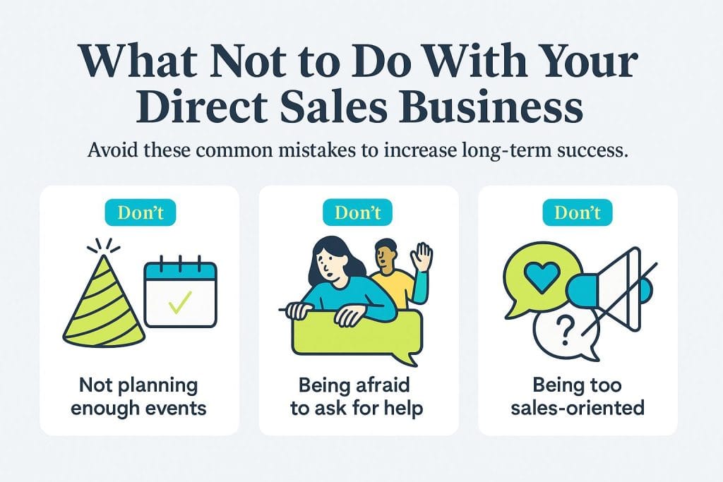 What not to do with a direct sales business graphic