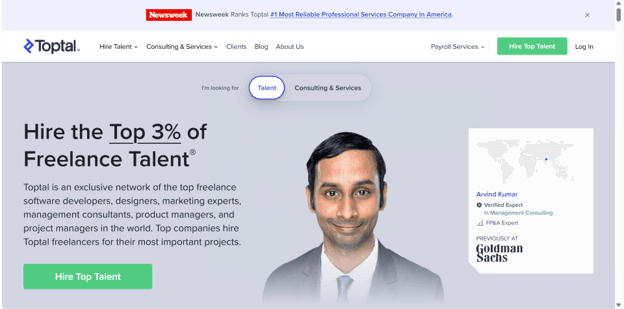 toptal website