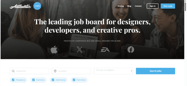 authentic jobs website