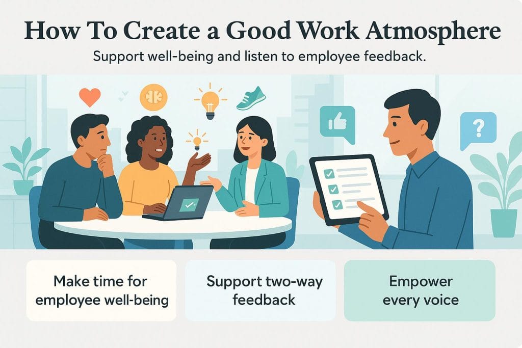 Creating a good workplace atmosphere graphic