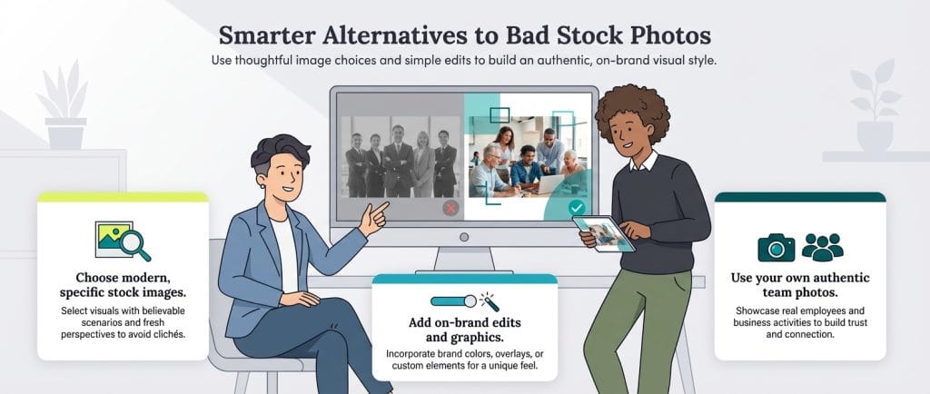 alternatives to stock photos graphic