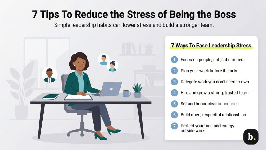 tips to reduce stress of being a boss