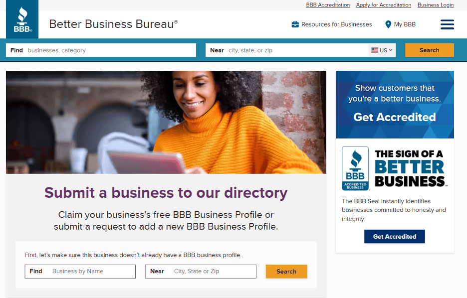 Better Business Bureau website
