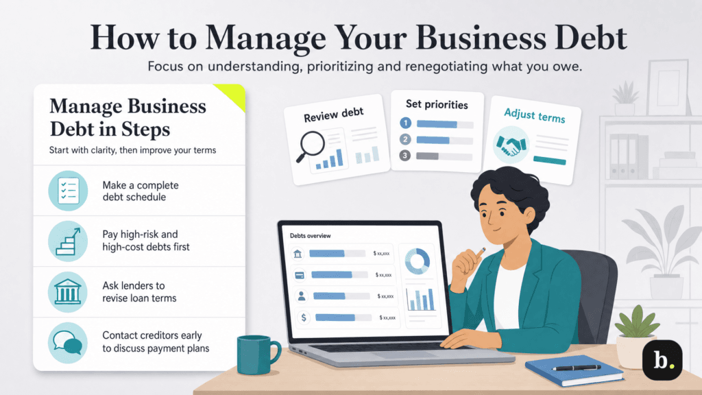 how to manage business debt