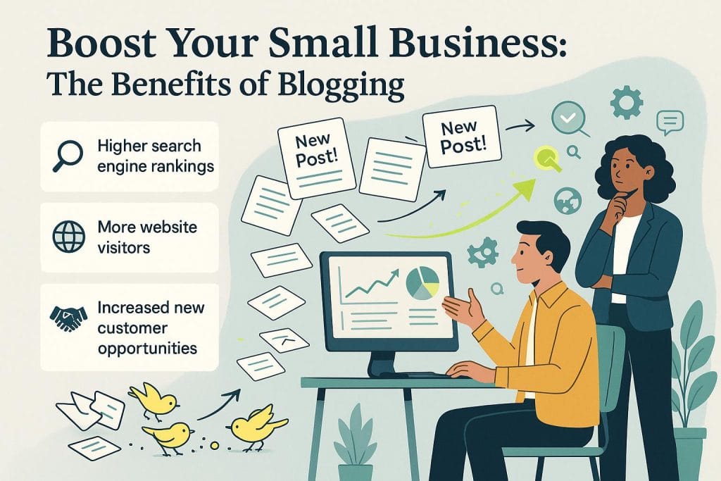 Business blogging benefits graphic