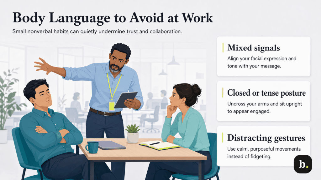 types of body language to avoid at work