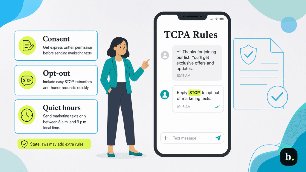 graphic of SMS marketing compliance basics