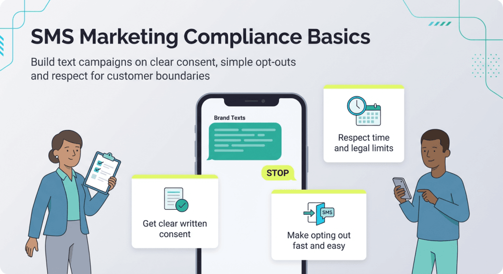 SMS marketing compliance basics graphic