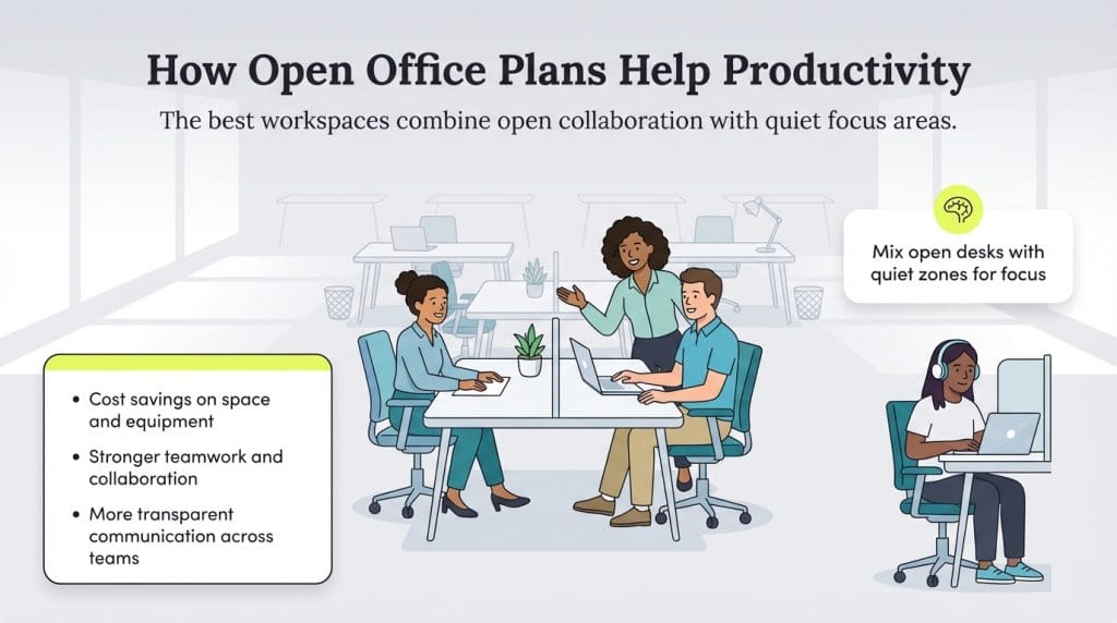 how open office plans help productivity