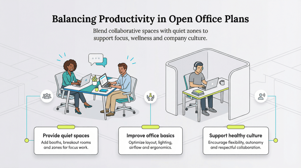 maintaining produvtivity in an open office plan