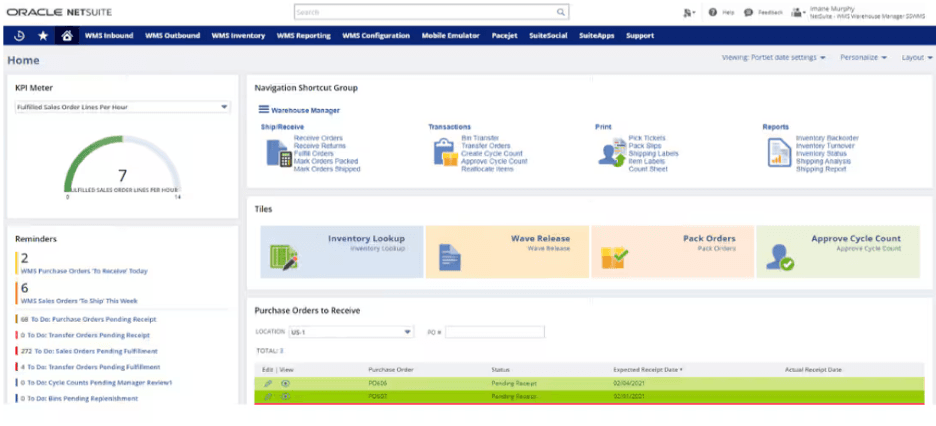 Netsuite warehouse