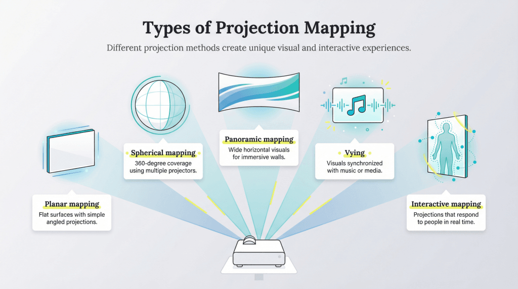 types of projection mapping graphic