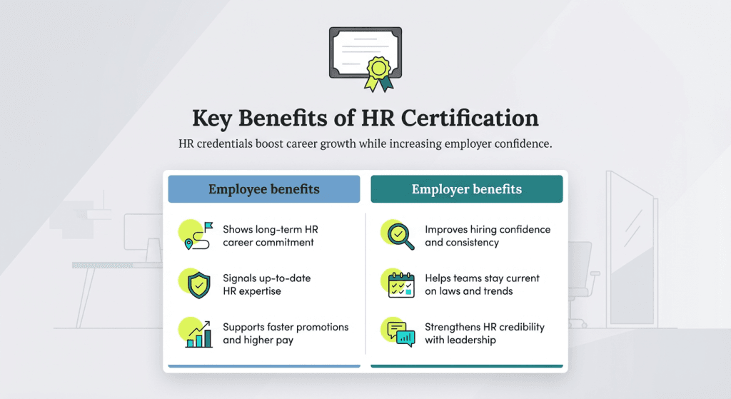 HR certification benefits graphic