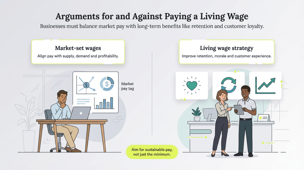 arguments for and against living wage