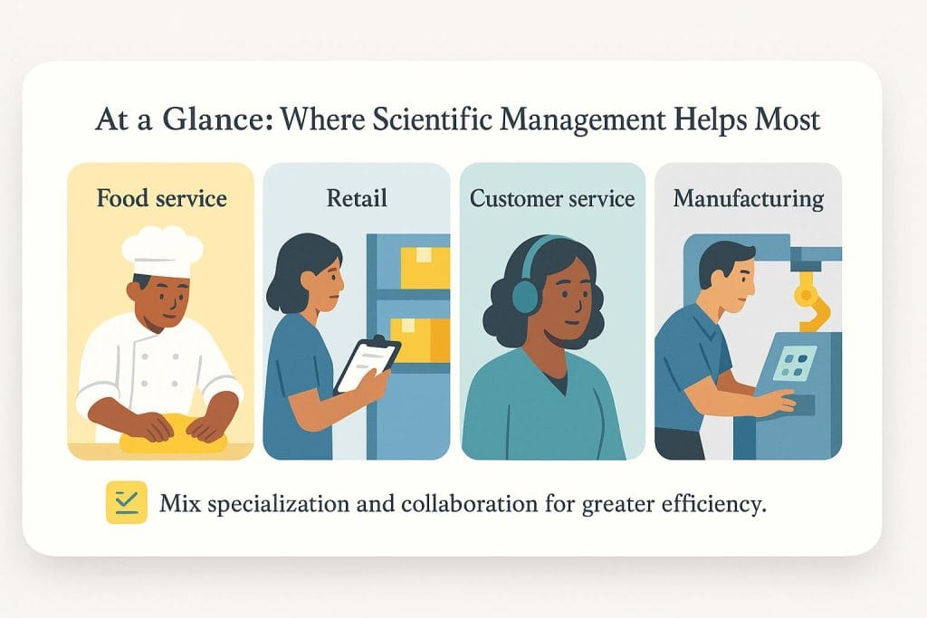 Taylor's management theory with different careers