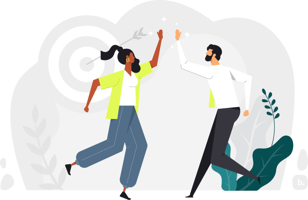 graphic of two colleagues high-fiving each other