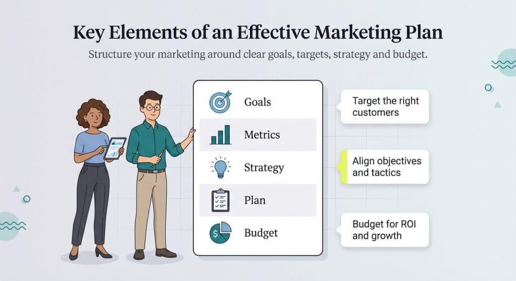 key elements of a marketing plan graphic