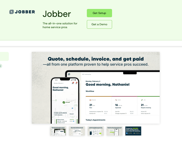 Azuga marketplace page for the Jobber integration.