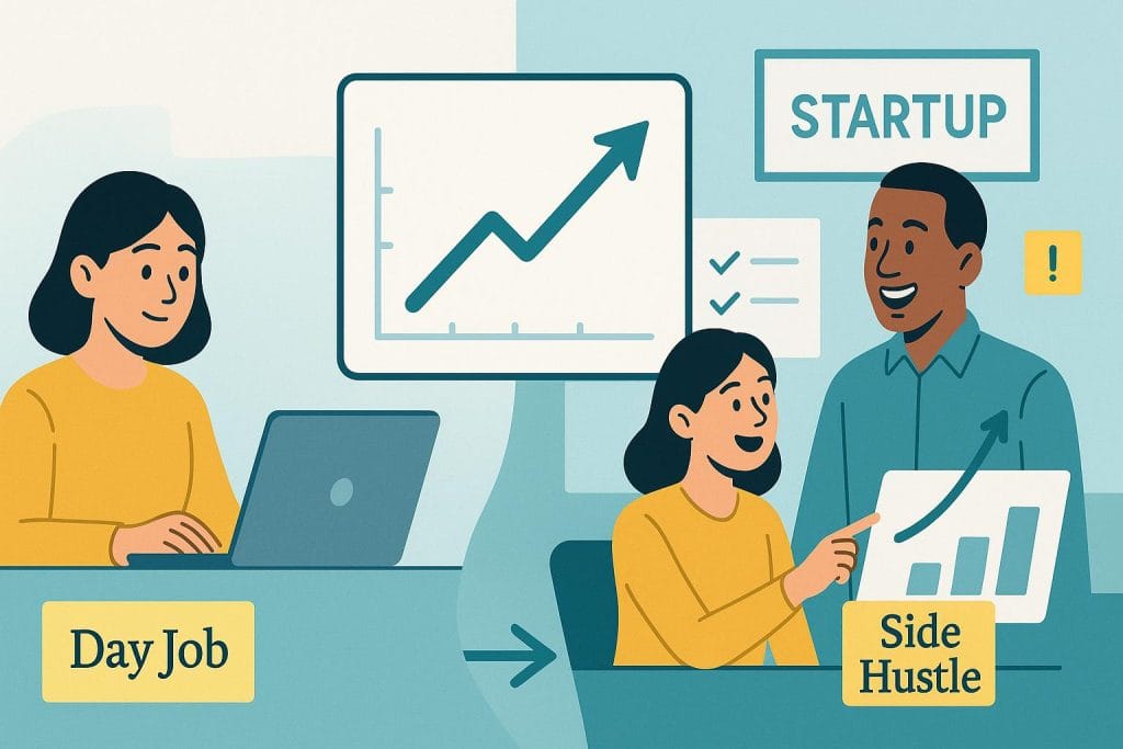 transitioning from job to startup graphic