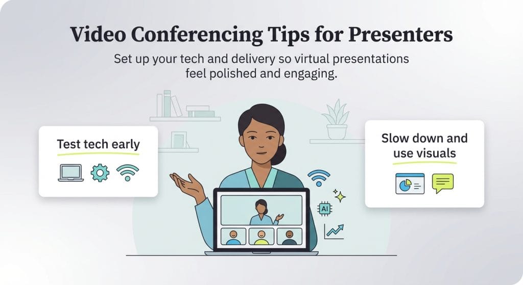video conferencing tips graphic