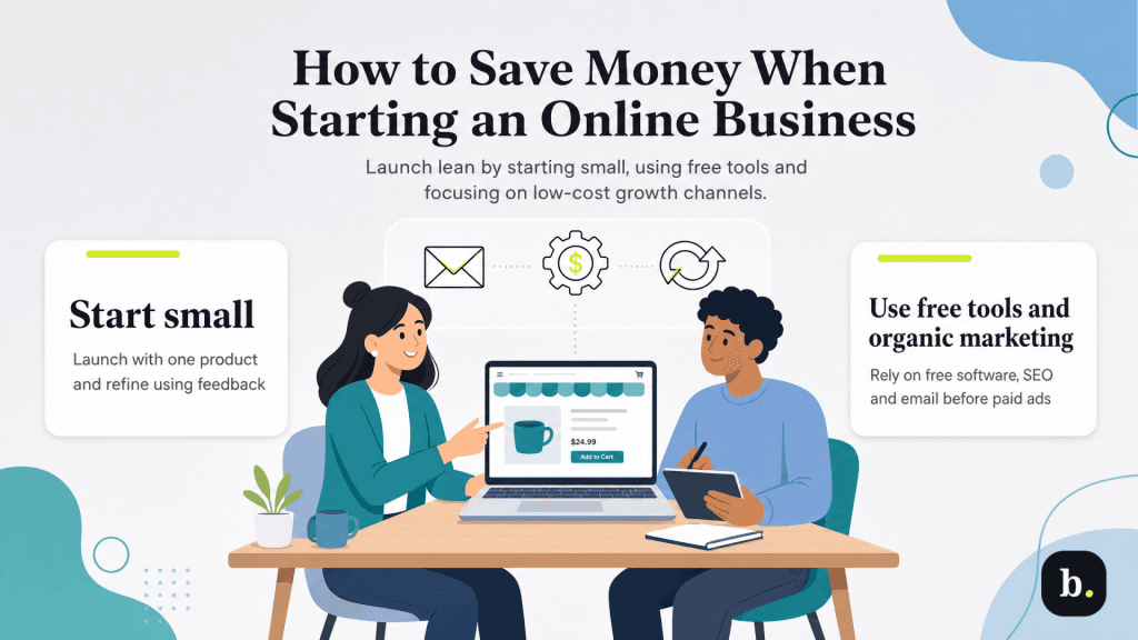 how to save money when starting an online business