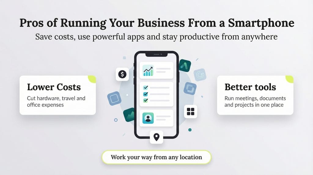 pros of running a busines via smartphone