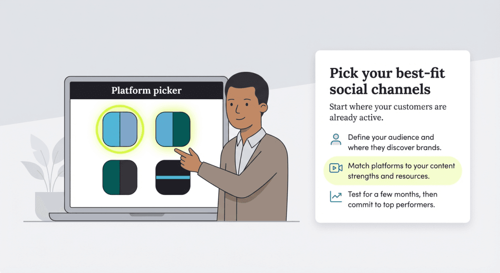 Choosing social media channels graphic
