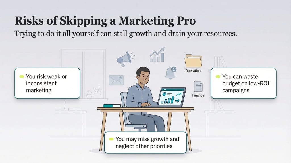 downsides of not hiring a marketing professional