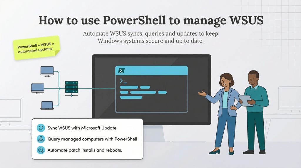 how to use powershell for wsus