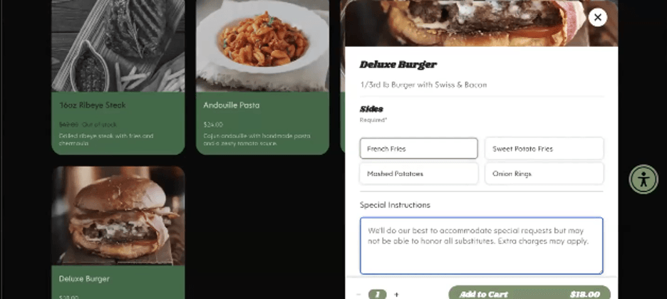 Toast order modifications