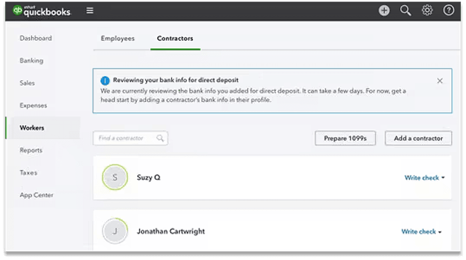 Quickbooks toggling between W-2 and 1099 employees