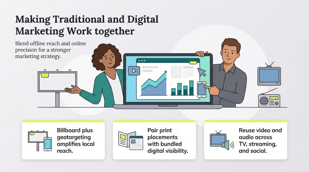 combining trad and digital marketing