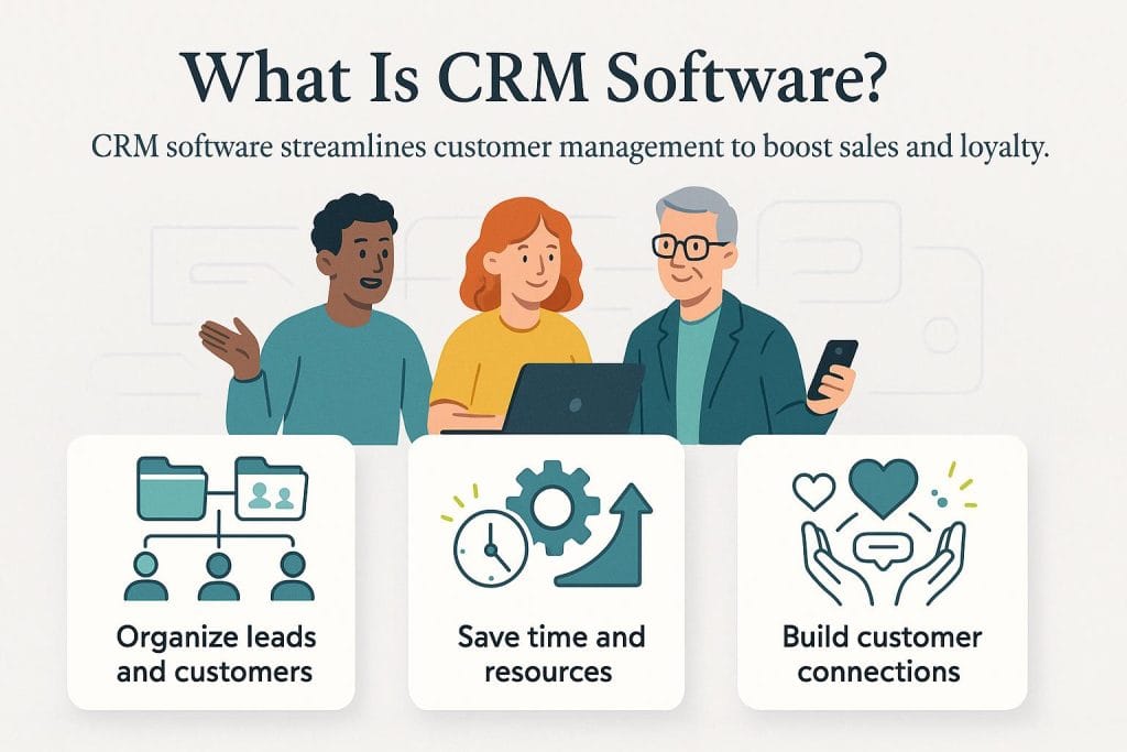 Infographic explaining CRM software