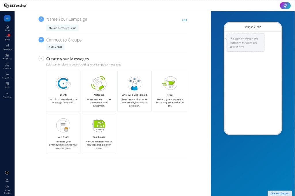 EZ Texting drip campaigns