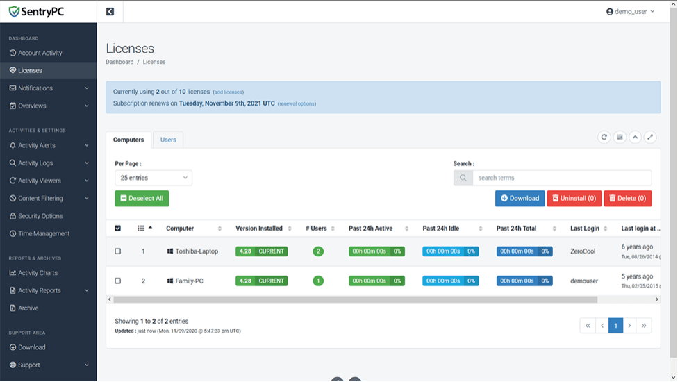 SentryPC remote installation