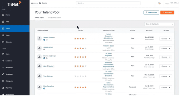 Trinet talent pool