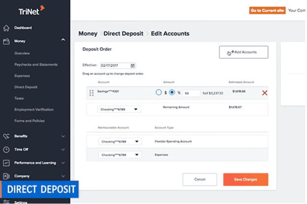 Trinet direct deposit