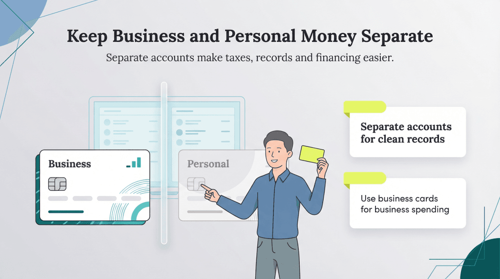 business and personal account separation graphic