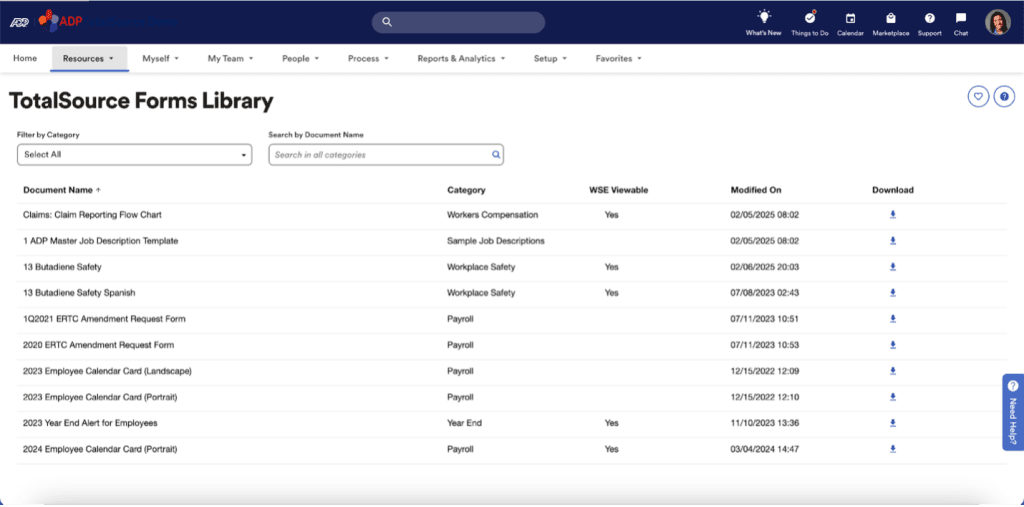 ADP Totalsource forms library