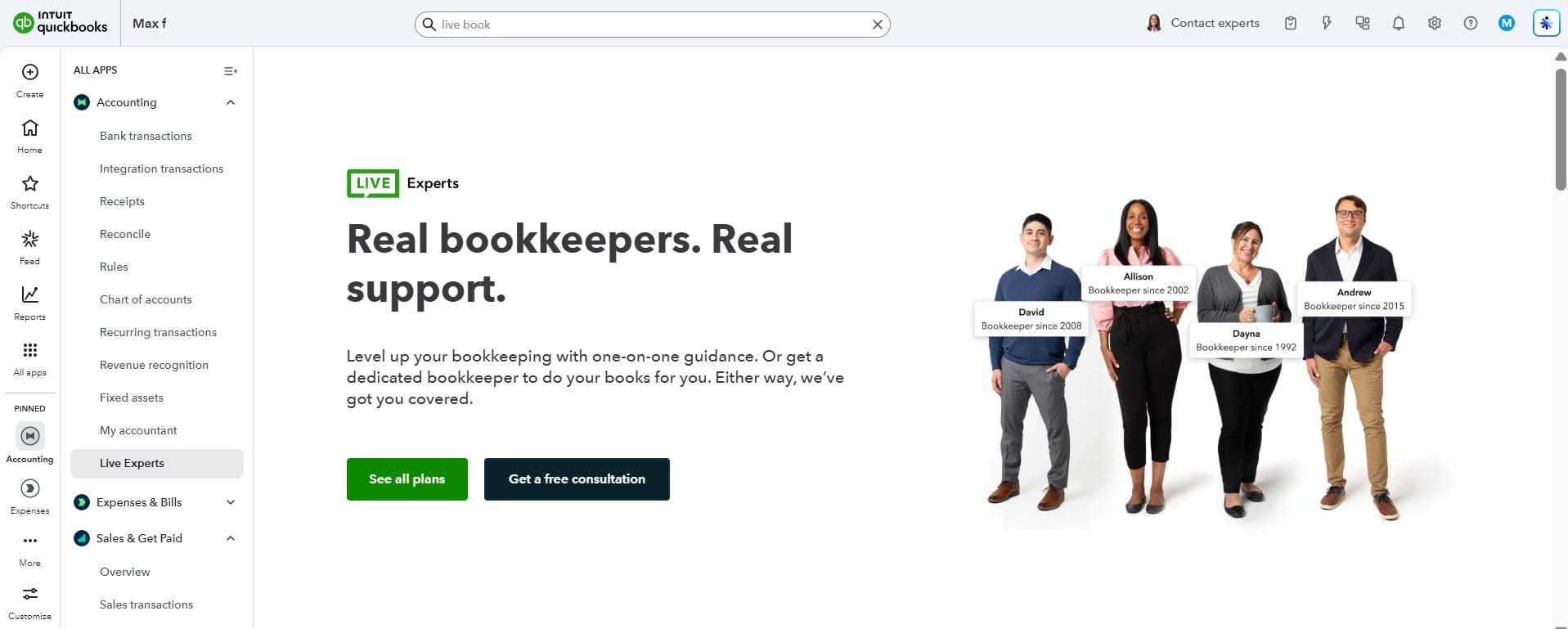 Quickbooks live experts
