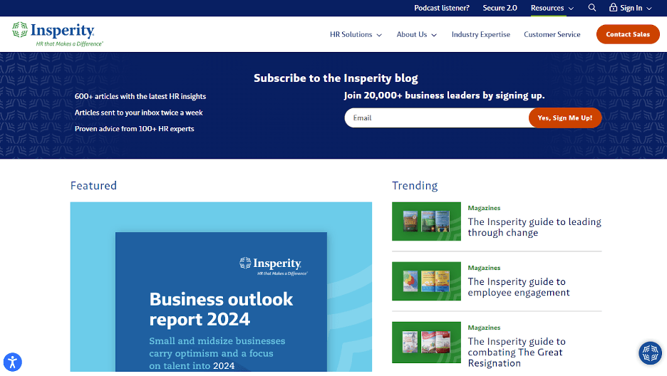 Insperity online resources
