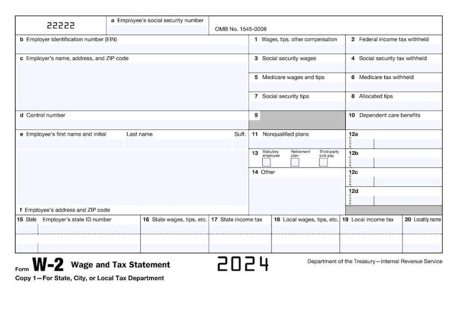 IRS W2 form 2024