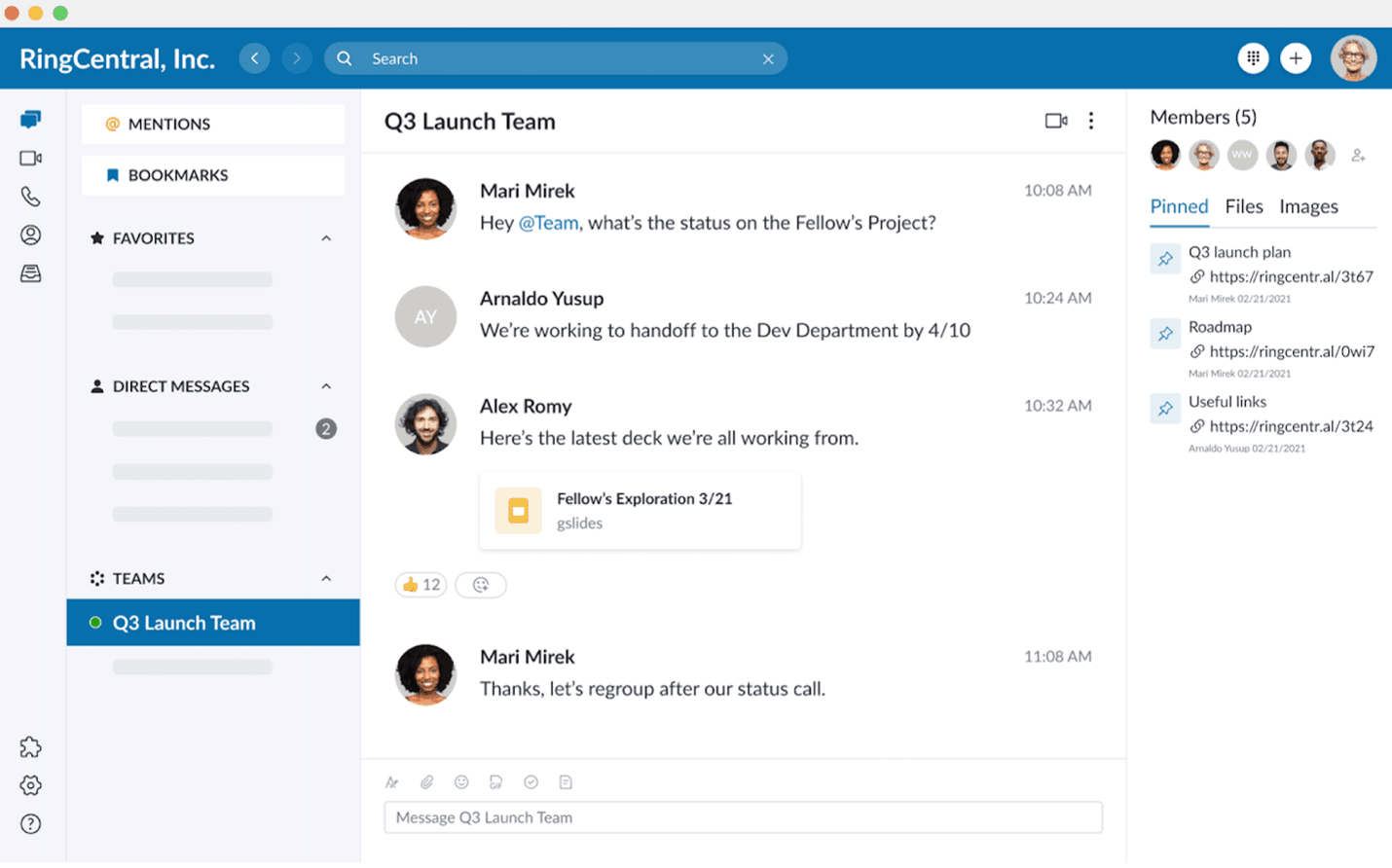 RingEX transcribed voicemail