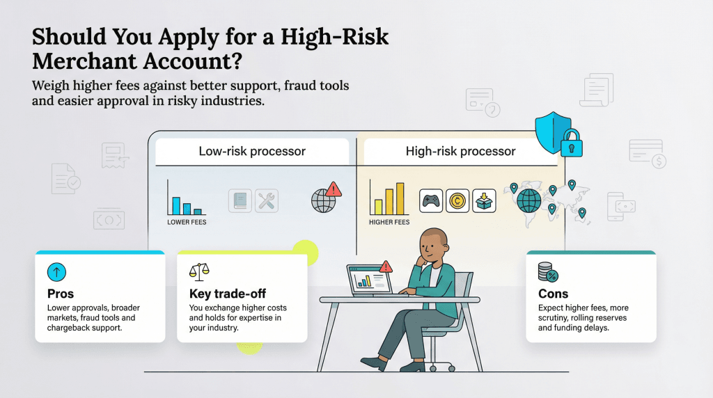 pros and cons of a high risk merchant account