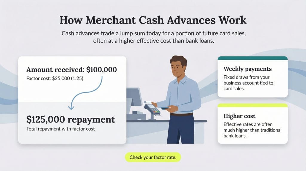 How to Qualify for a Merchant Cash Advance With Low Credit - business funding illustration