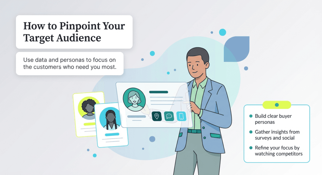 pinpoint your target audience graphic