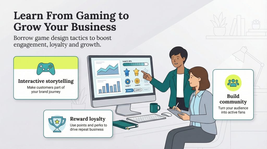 gaming tactics to grow business graphic